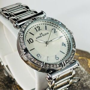 Anne Klein Silver Rhinestone Women's Watch